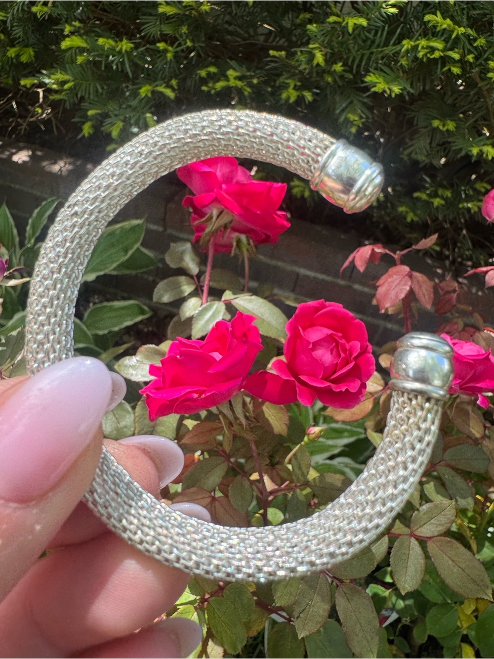Tiffany & Co. Elsa Peretti Sterling Silver Mesh Open Cuff Bracelet - Picture 9 of 15
